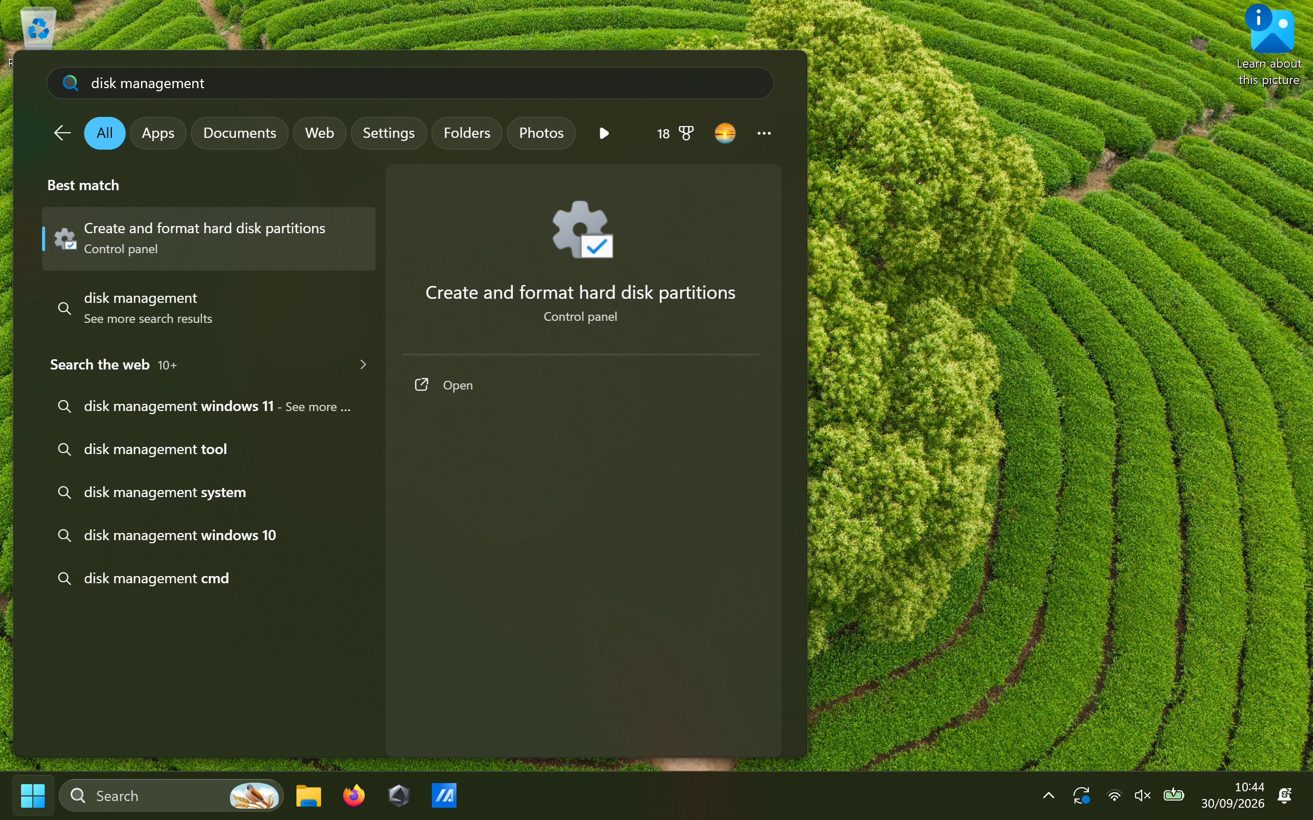 Disk Management Search